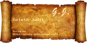 Geleta Judit névjegykártya